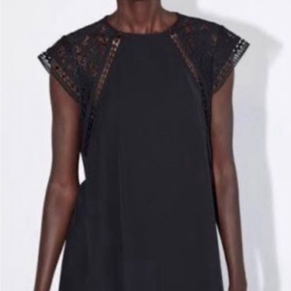 EUC Black Zara Lace Dress Sz M
